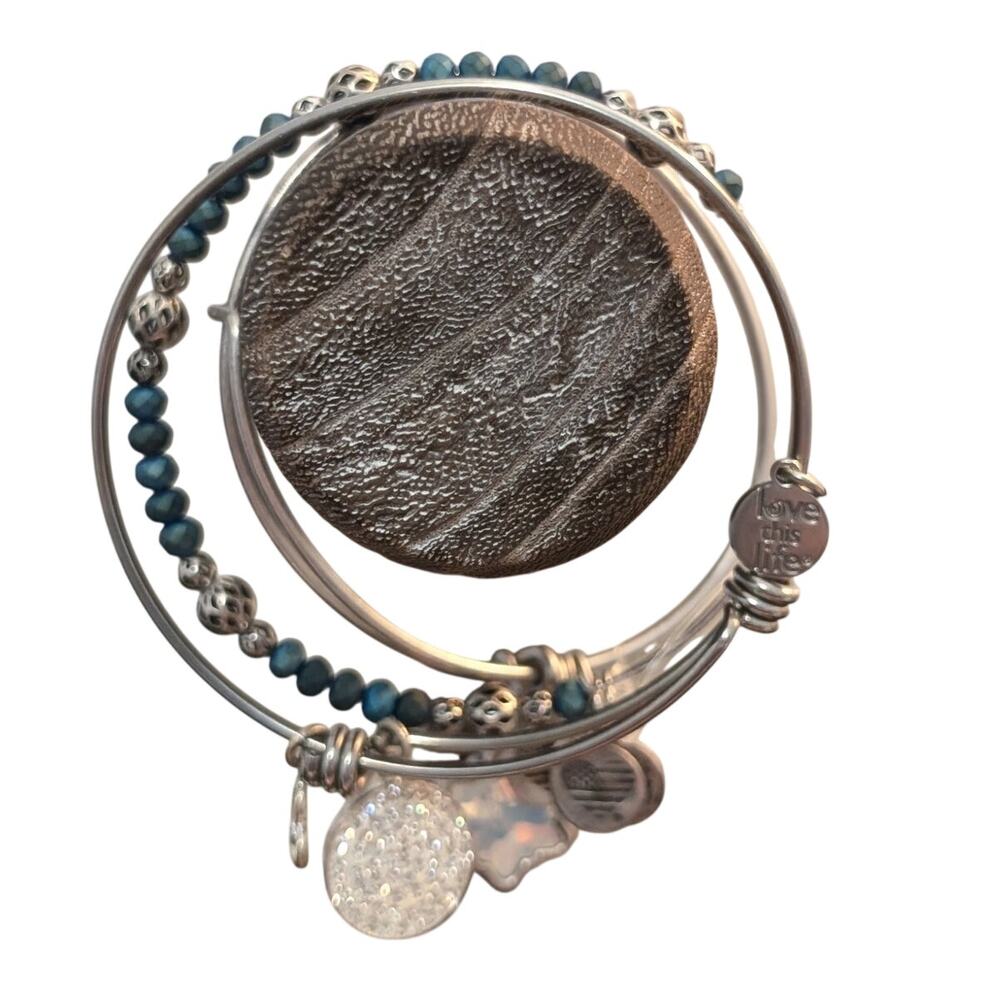 Two Alex & Ani Bracelets & One Love This Life Coordinating Bangle Bracelet